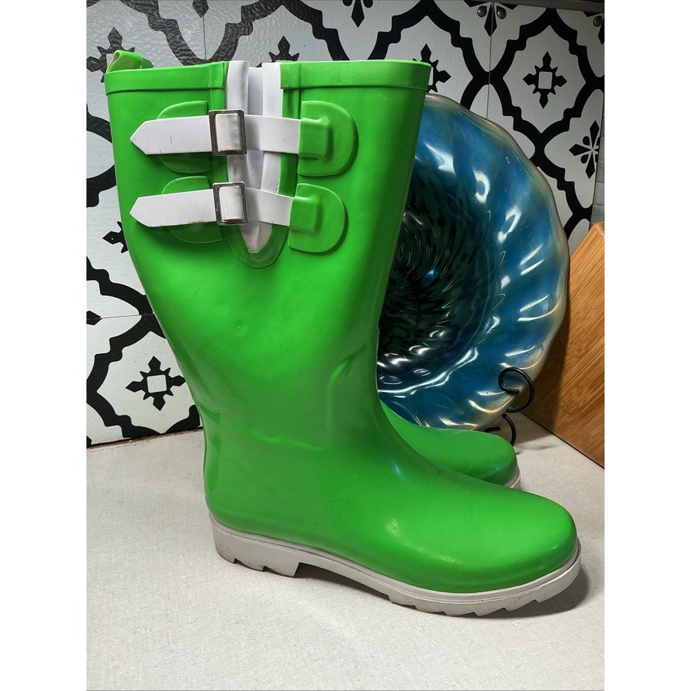 Henry Ferrera Rubber Boots Women's Rain and Snow Boots Size 10 Green 💚